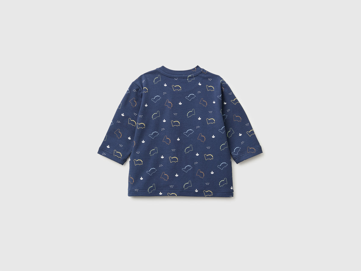 T-shirt com estampa de dinossauros em algodão stretch  - ucb_image_BS