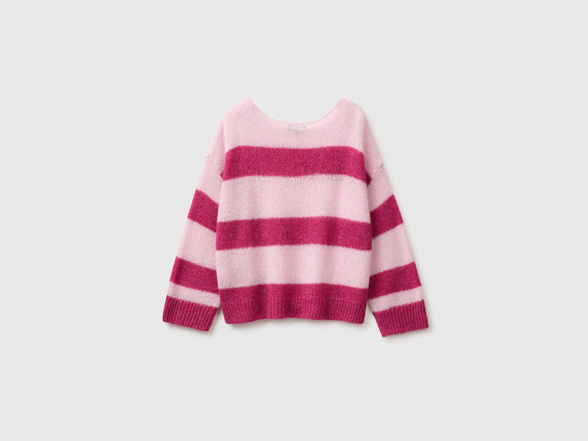 Camisola em mistura de mohair às riscas bicolor boxy fit - ucb_image_BS
