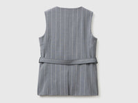 Long pinstriped waistcoat with belt - ucb_image_BS