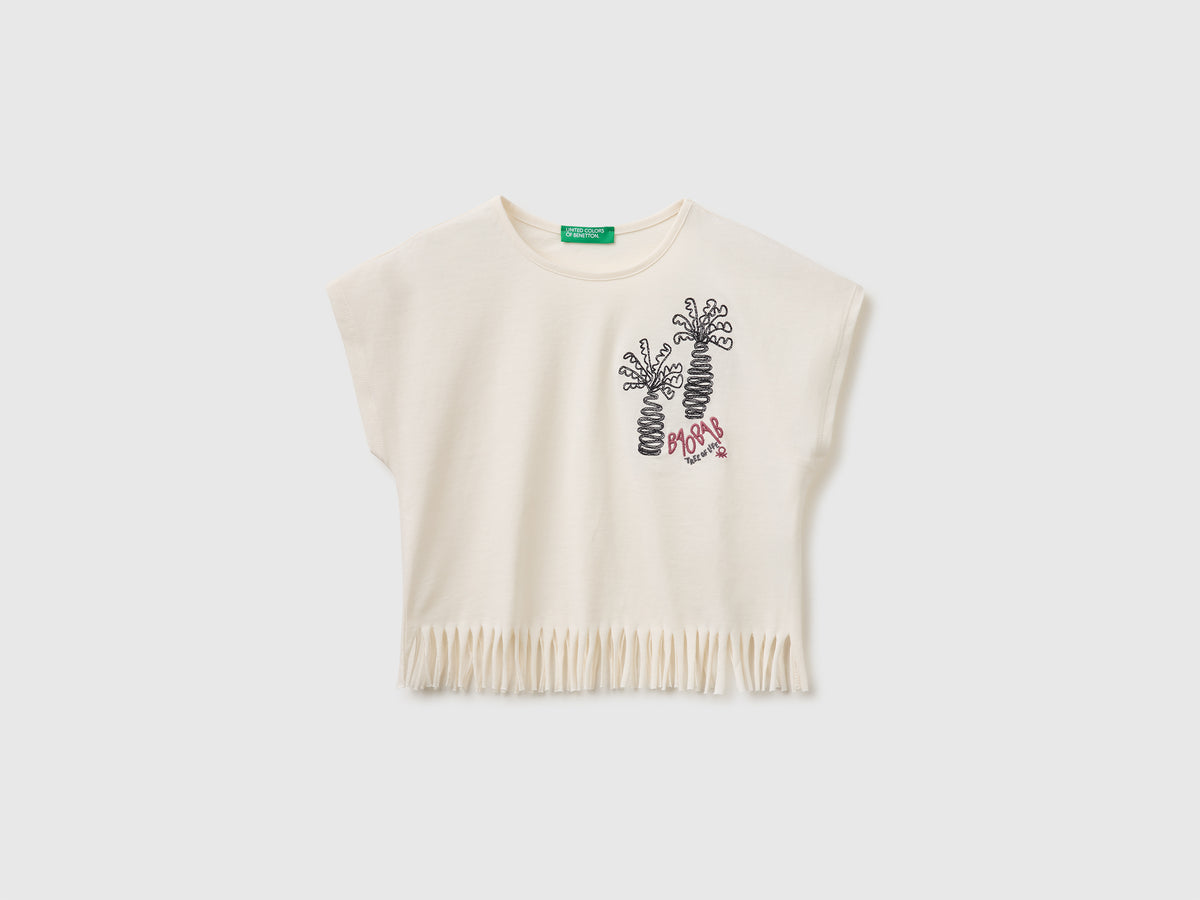 T-shirt with fringes and embroidery - ucb_image_FS