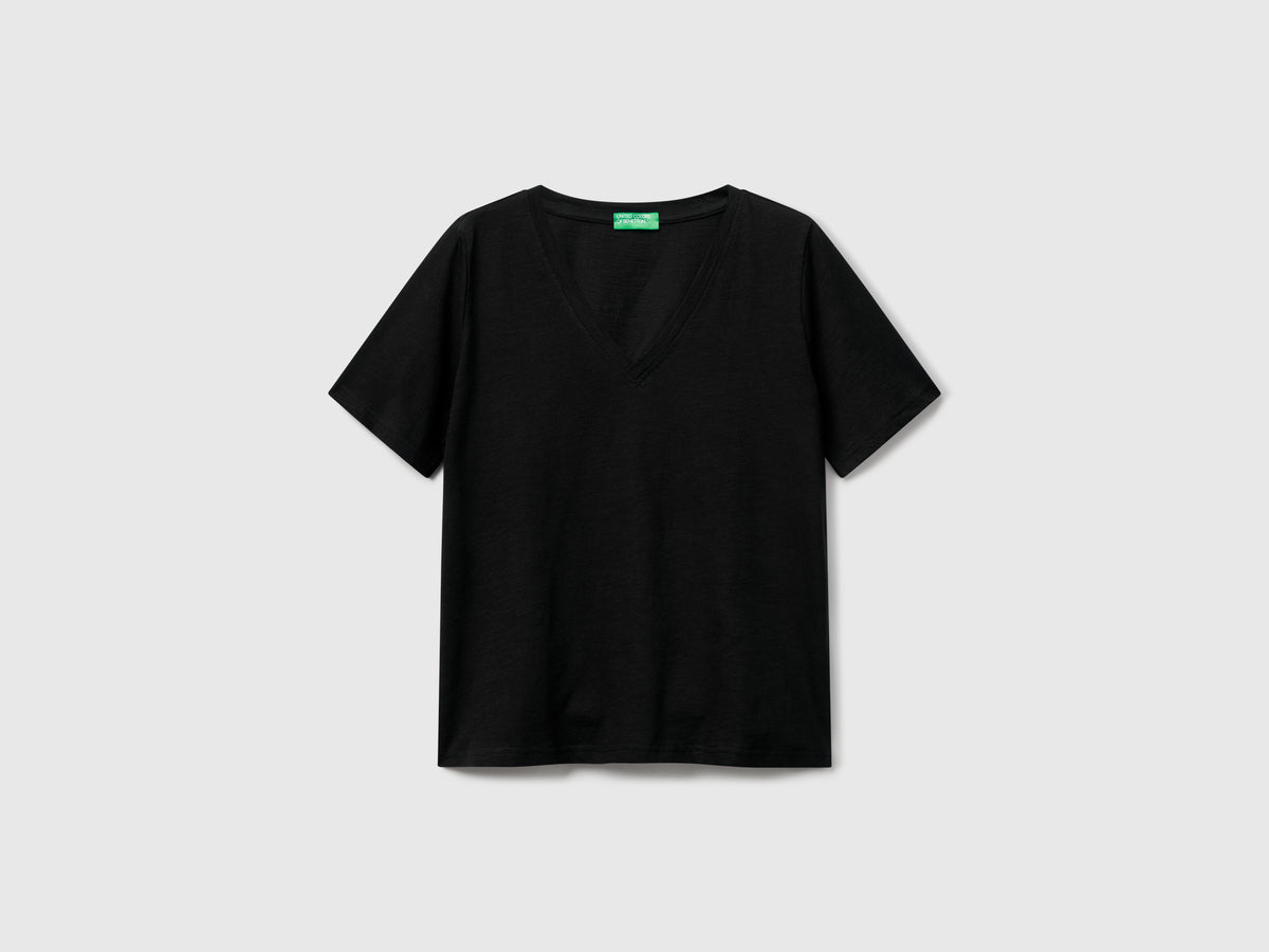 T-shirt decote em V em algodão flamé - ucb_image_FS