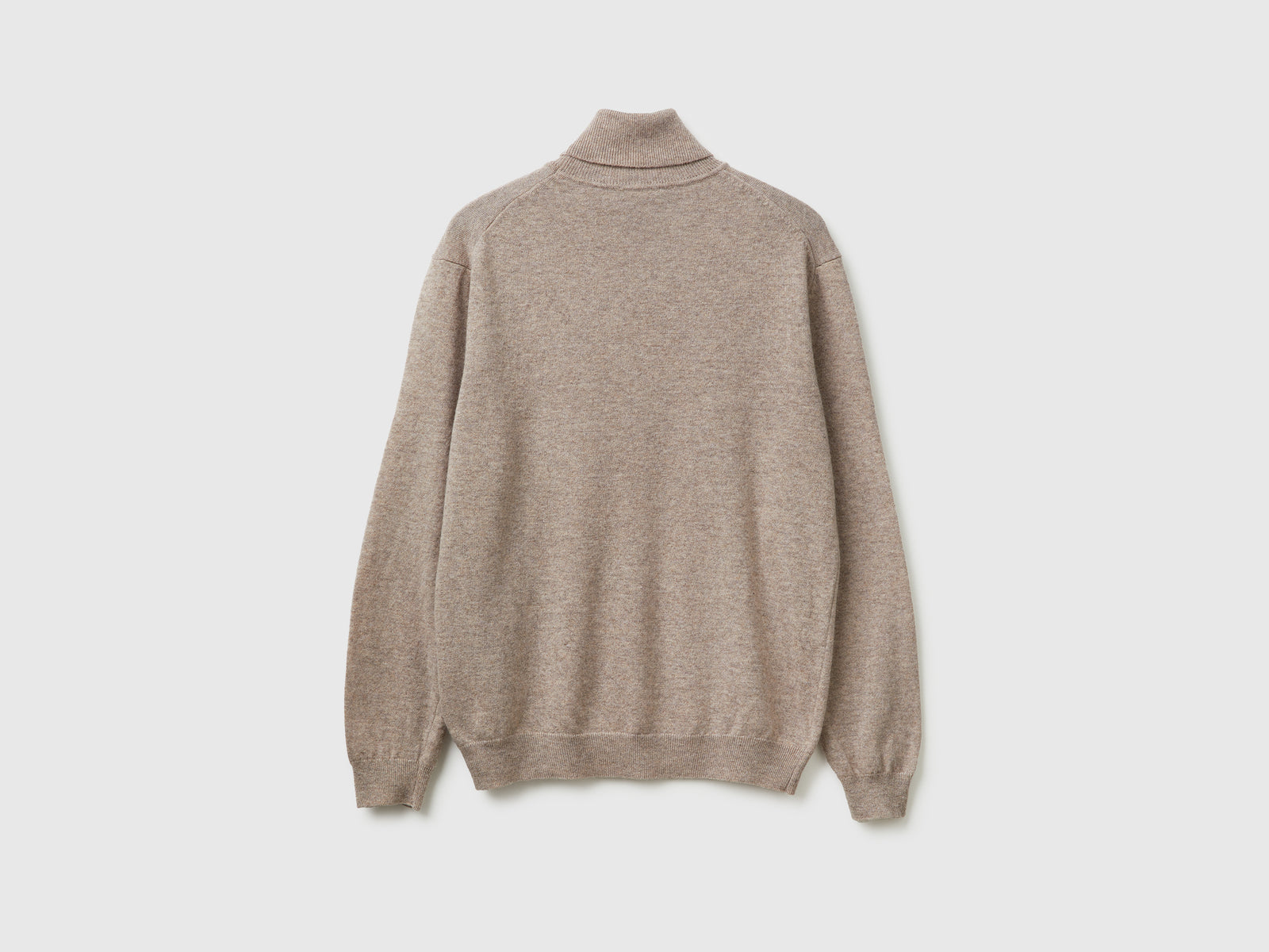 Camisola de gola alta tortora em pura lã Merino - ucb_image_BS