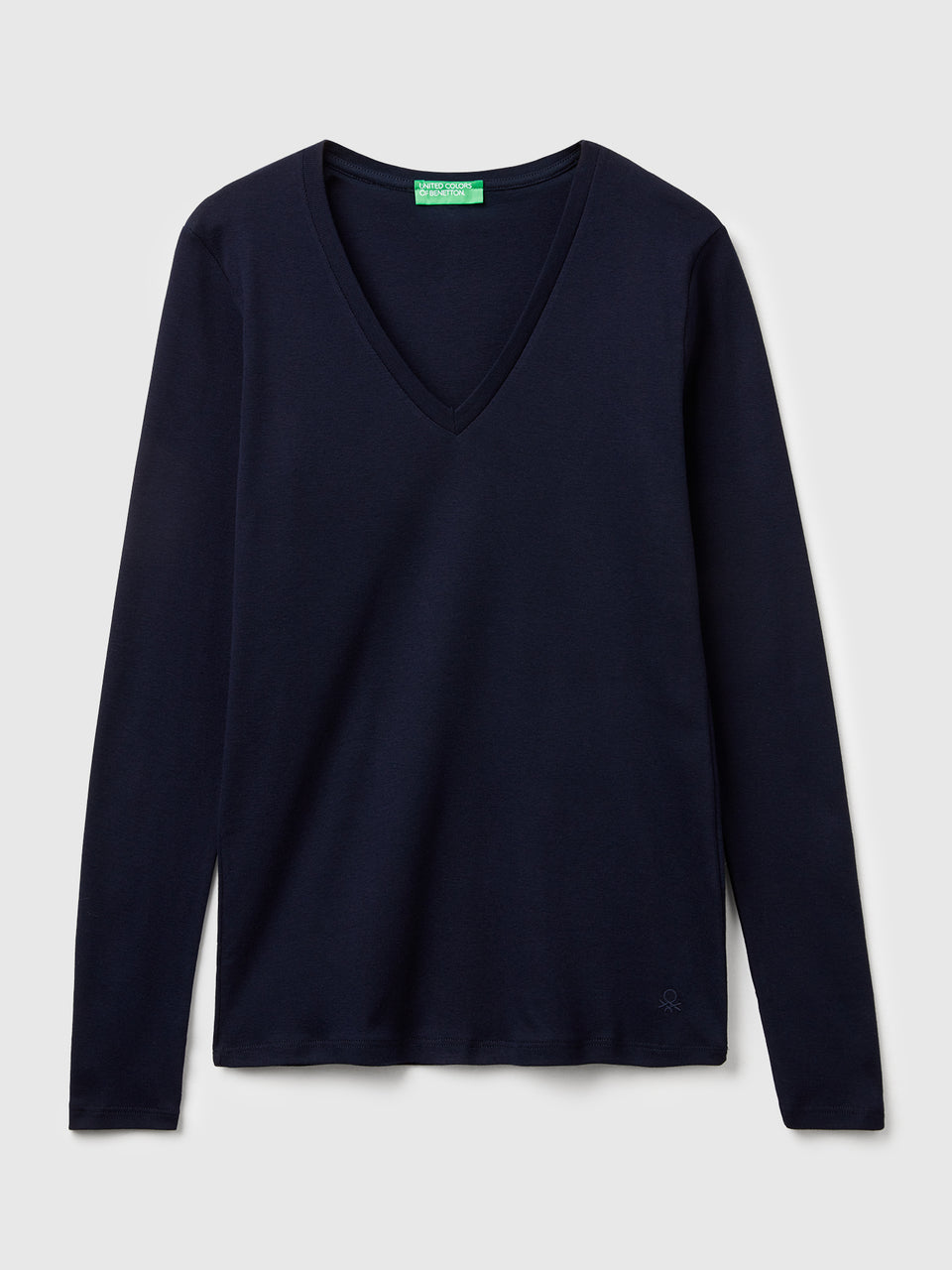 T-shirt azul-escuro com decote em V - ucb_image_FS