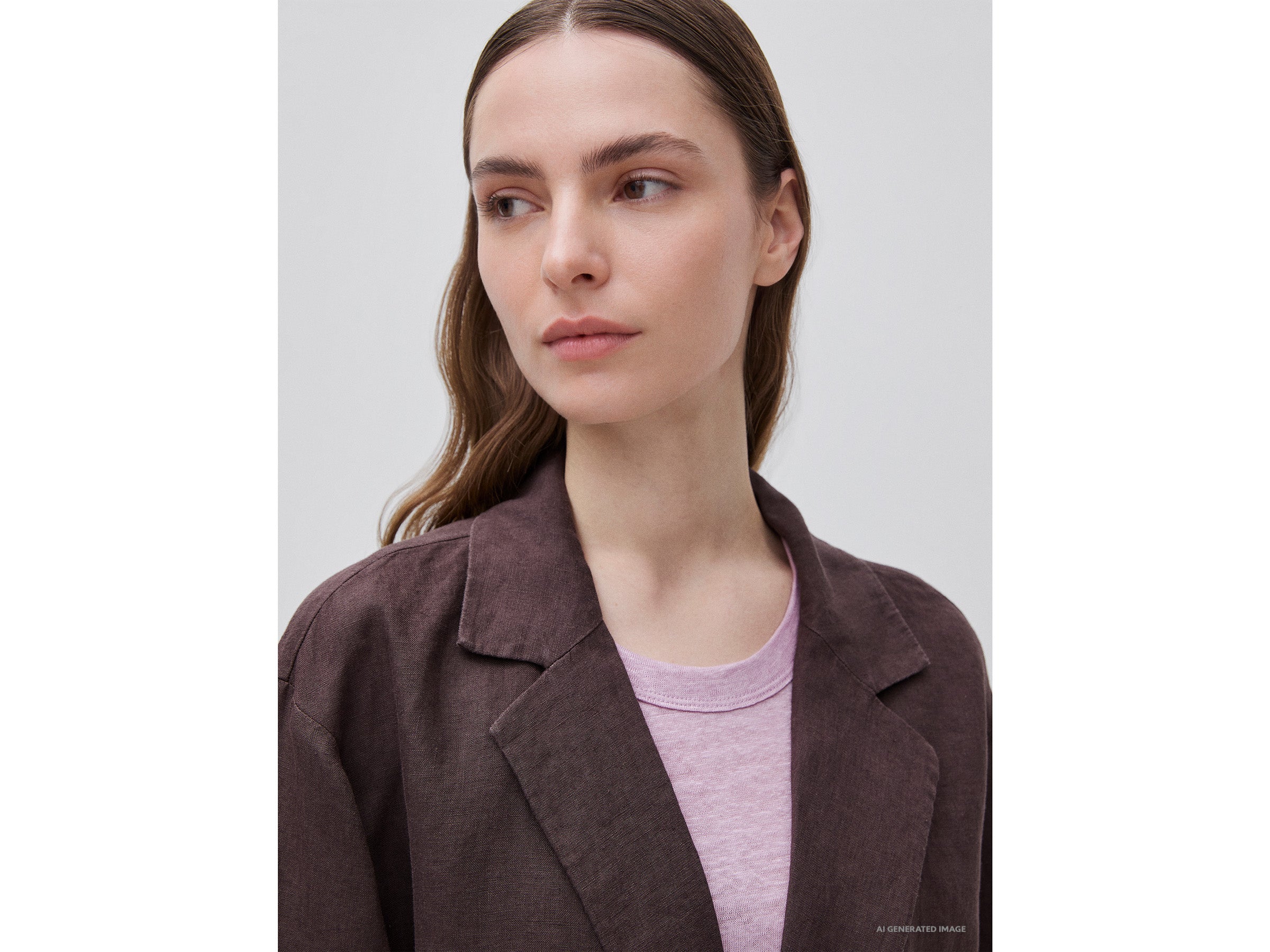 Blazer de abotoadura simples em 100% linho - ucb_image_FY