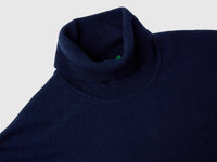 Camisola de gola alta azul-escuro em pura lã Merino - ucb_image_DS1