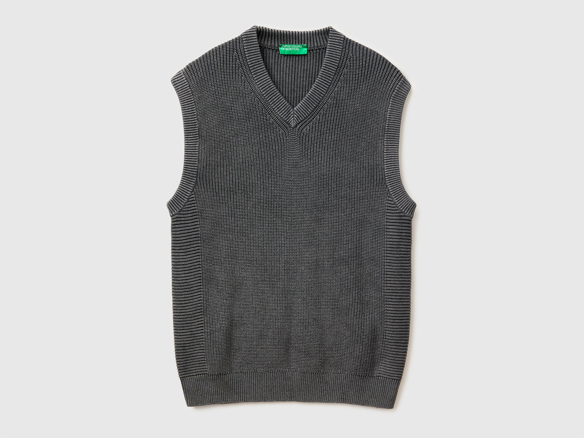 Stone washed regular fit vest - ucb_image_FS
