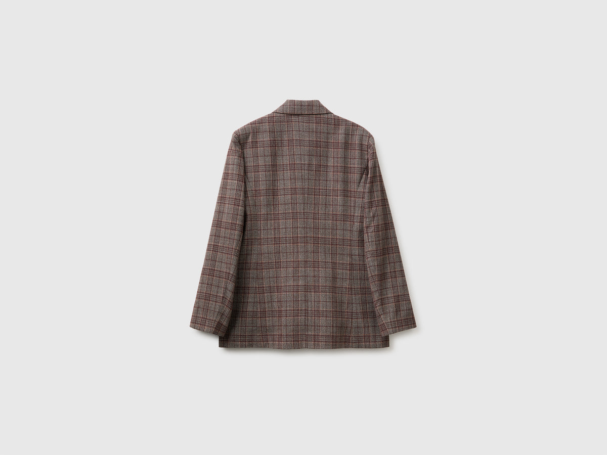 Blazer tartan trespassado em viscose mista - ucb_image_BS