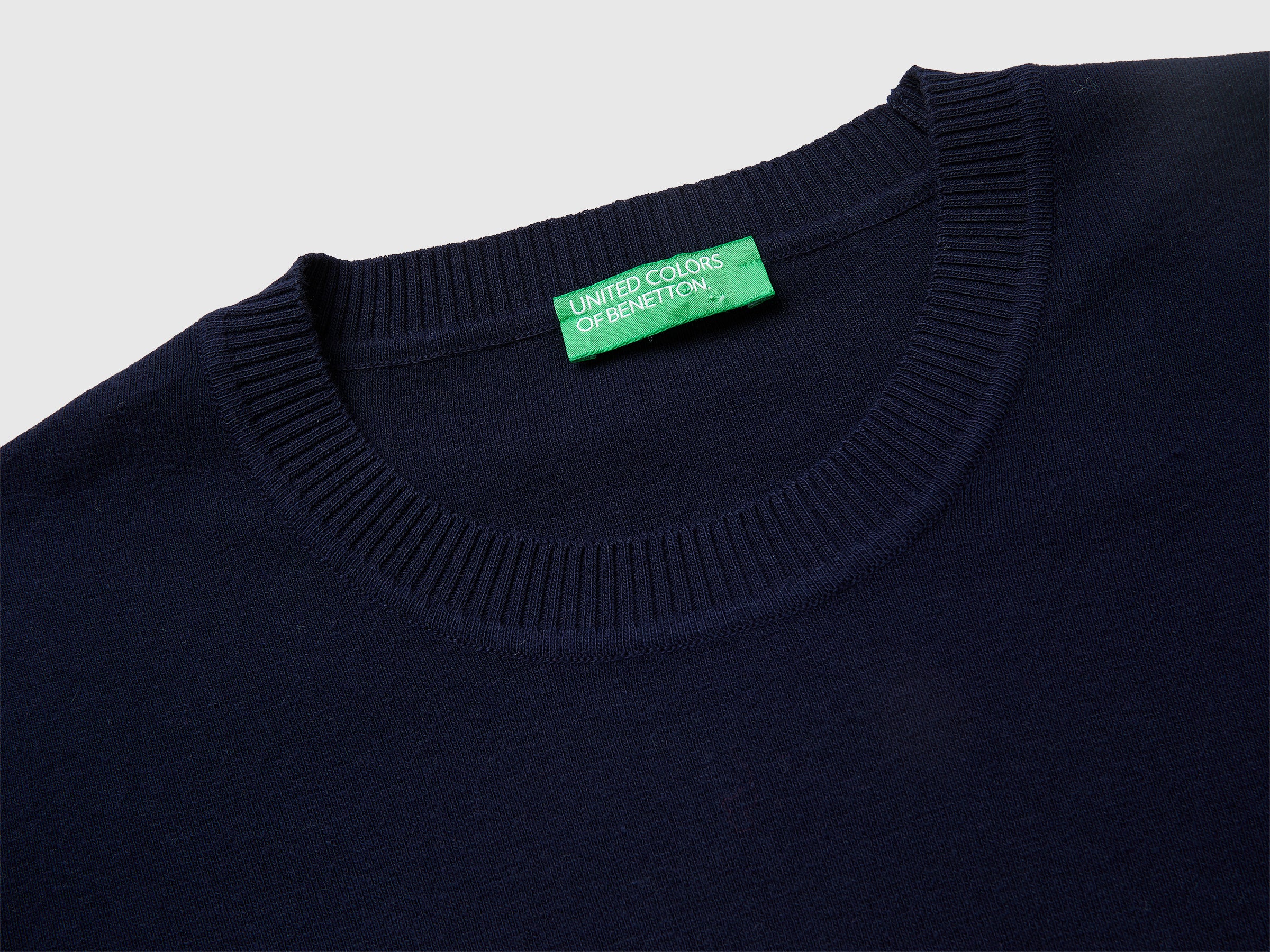Dark blue sweater in tricot cotton - ucb_image_DS1