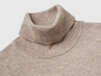 Camisola de gola alta tortora em pura lã Merino - ucb_image_DS1