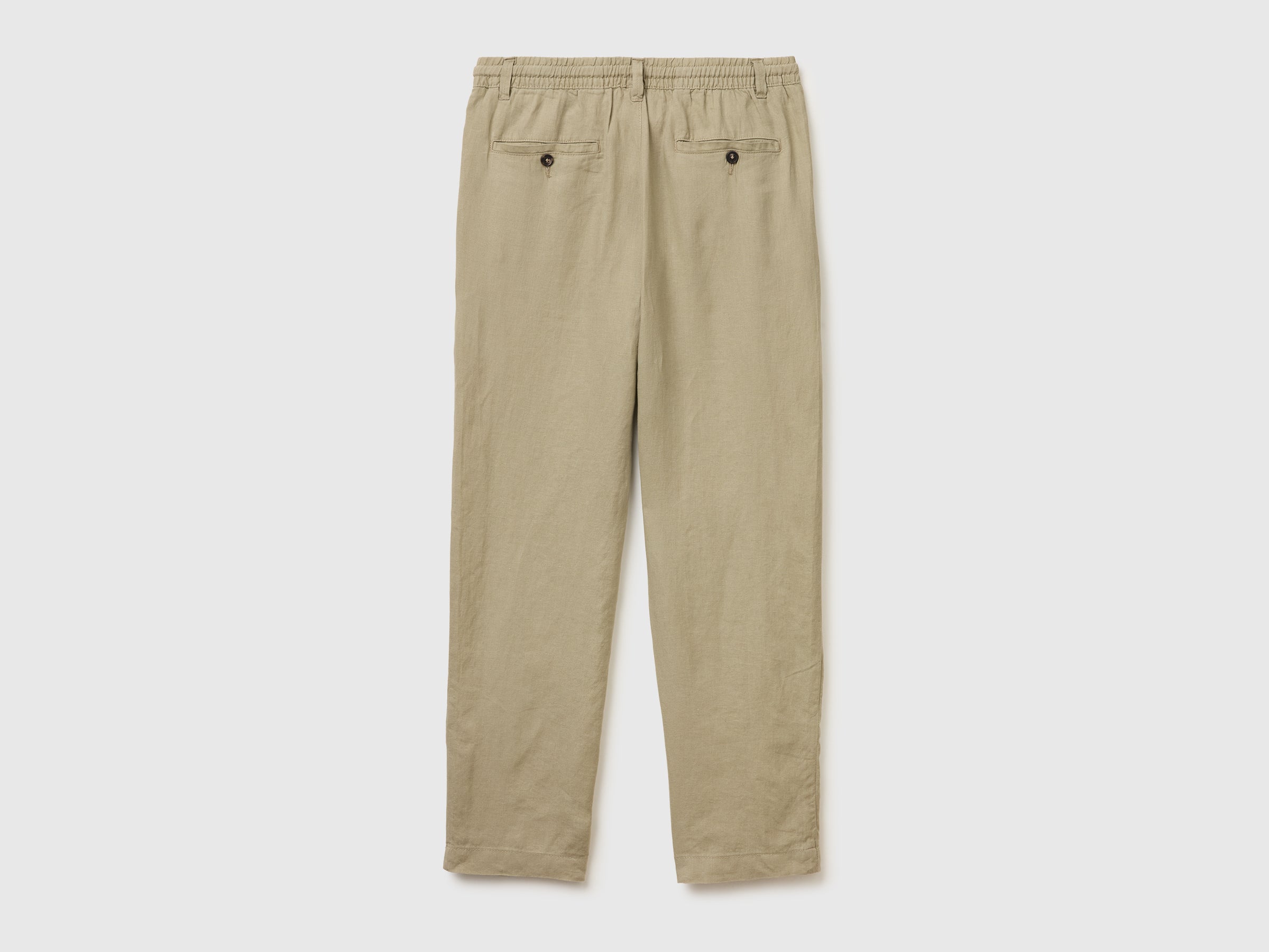 Calças com cordão de ajuste em linho puro - ucb_image_BS