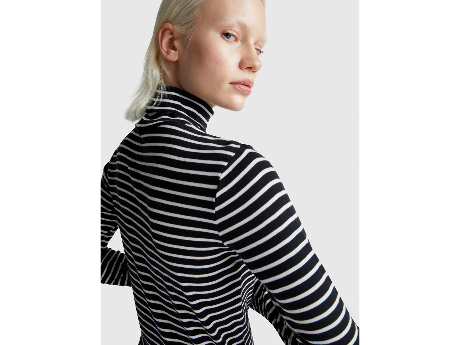 Striped turtleneck t-shirt