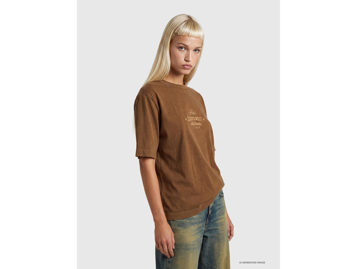 Over-fit T-shirt with western print