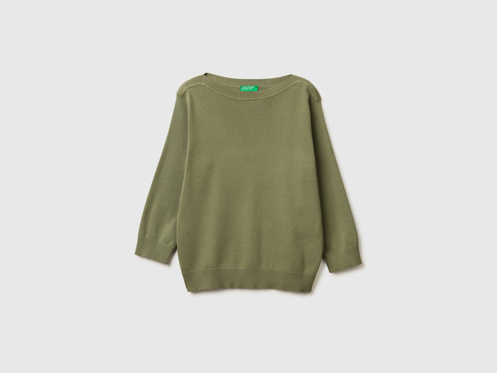 Olive green sweater with boat neck - ucb_image_FS