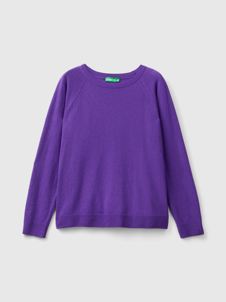 Camisola de gola redonda violeta em mistura de lã e caxemira - ucb_image_FS