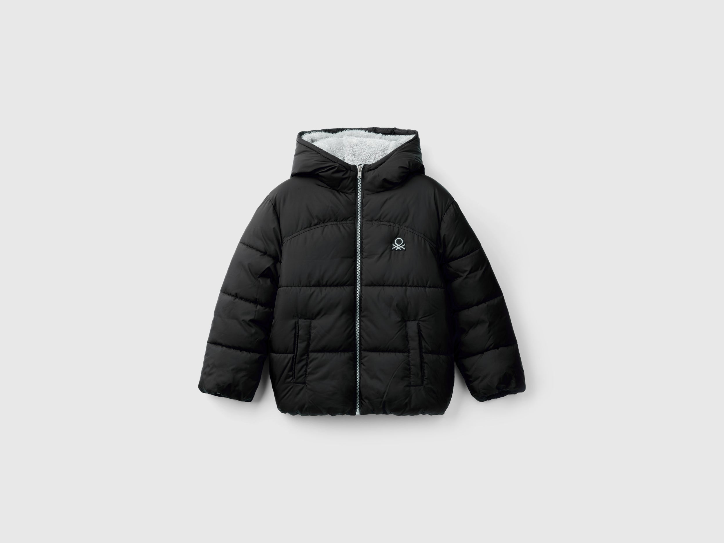Padded jacket with teddy interior