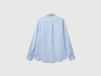 Camisa azul-claro às riscas em linho puro - ucb_image_BS