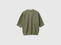 Perforated polo shirt in linen blend - ucb_image_BS