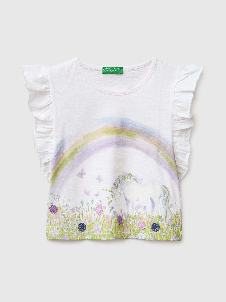 Cropped T-shirt with print and embroidery - ucb_image_FS