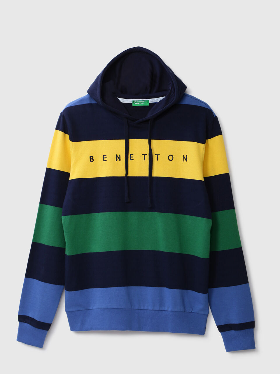 MULTI COLOR ENGINEERED STRIPED HOODIE image number 1