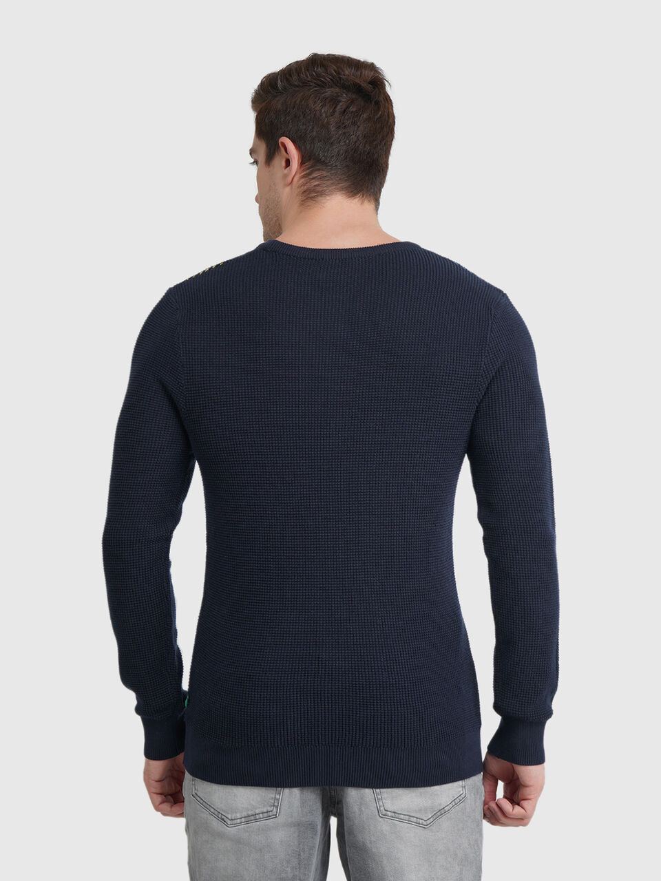 Vertical Striped Plating Sweater image number null