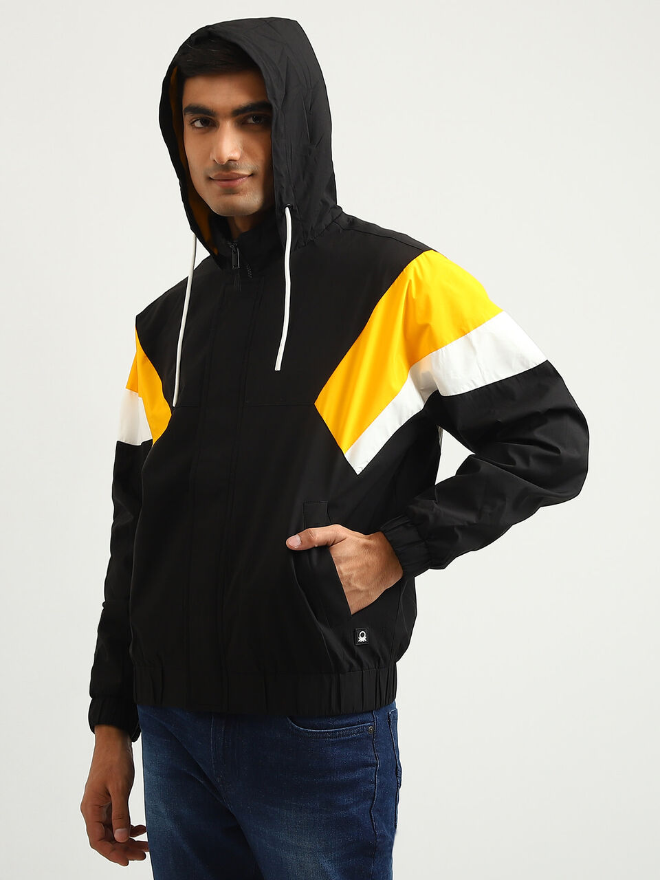 RAGLAN SLEEVE COLOR BLOCK JACKET image number null