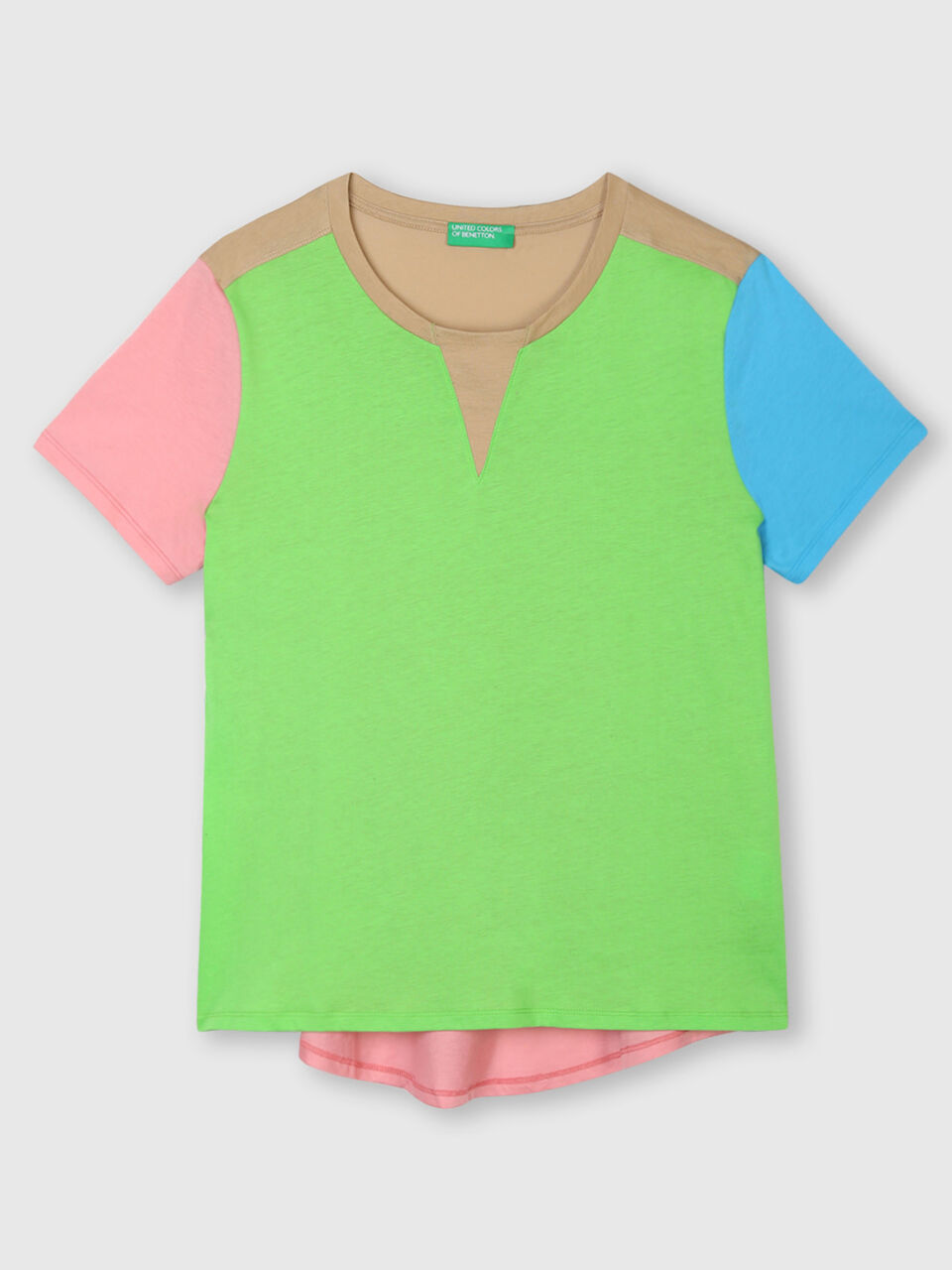 Pure Cotton T-Shirt With Colour Block Print image number 1