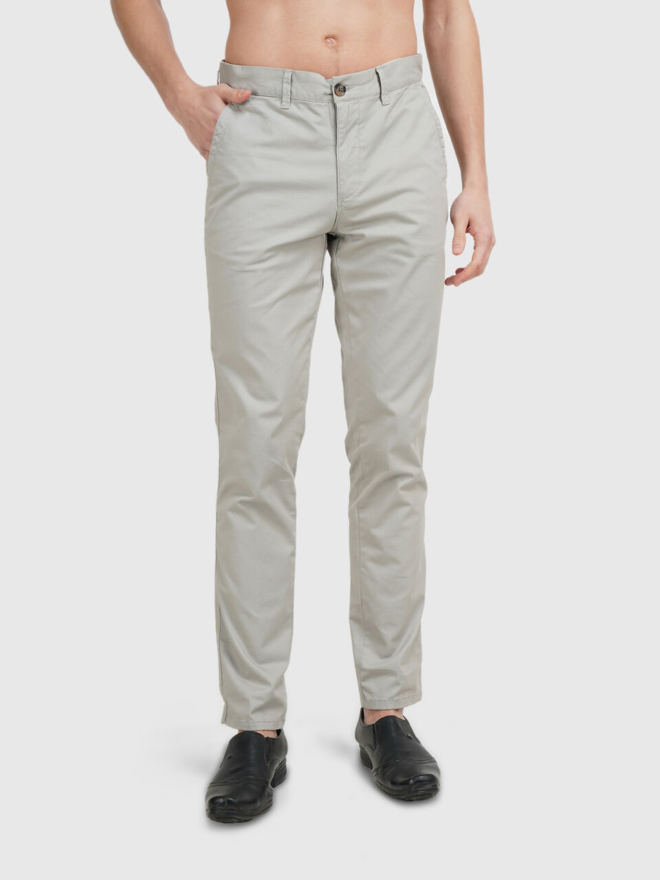 Slim fit twill trousers image number null