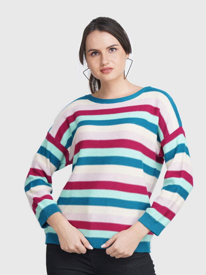3/4Th Sleeve Stripe Tricot