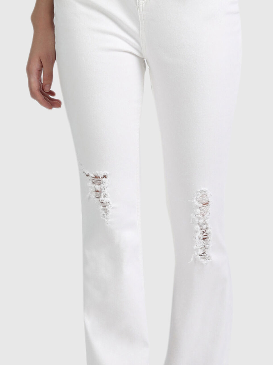 Cotton Bootleg Distress Pants image number null