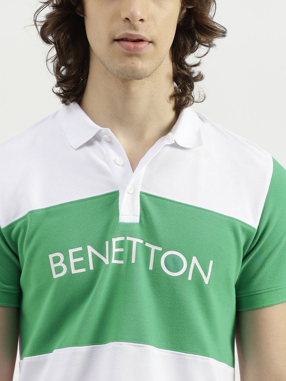 COLOR BLOCK BRANDED PIQUE POLO image number null