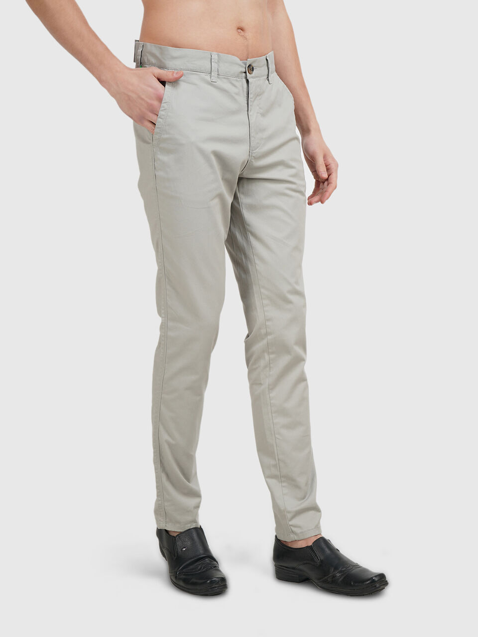 Slim fit twill trousers image number null