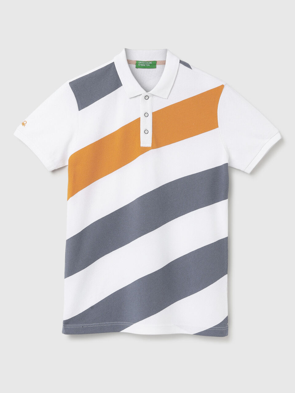 DIAGONAL STRIPE PIQUE POLO image number 1