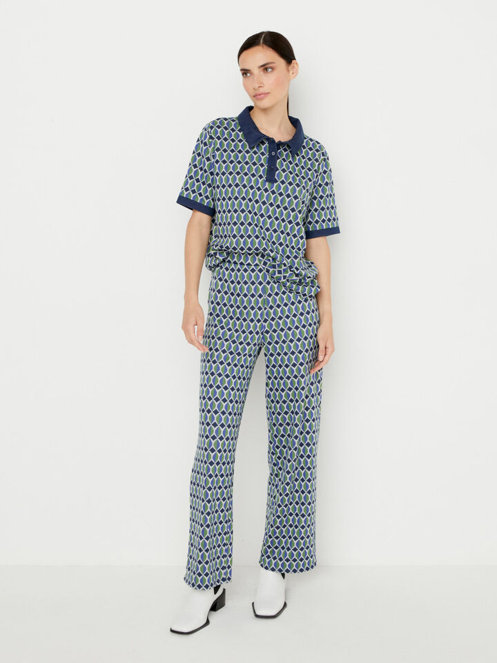 EASY PULL ON AOP KNIT TROUSERS