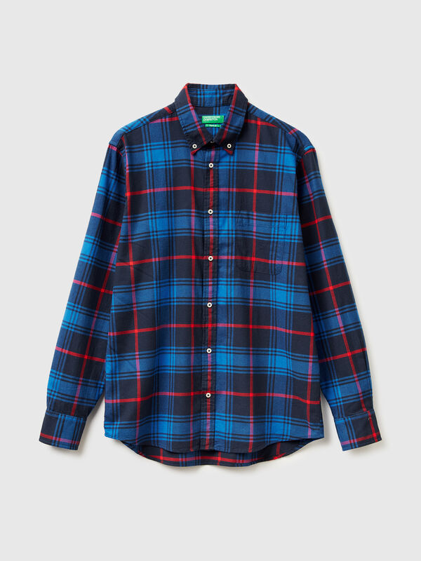 Flannel button-down shirt Men