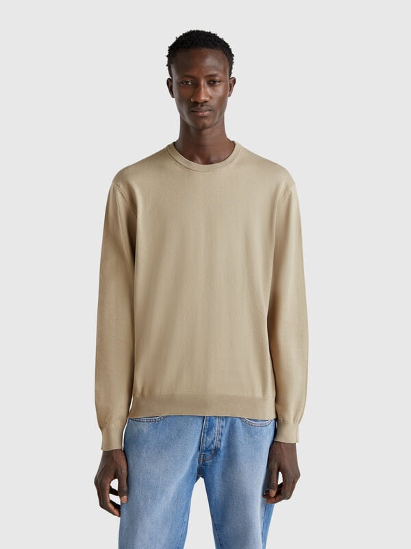 100% cotton crew neck sweater Men