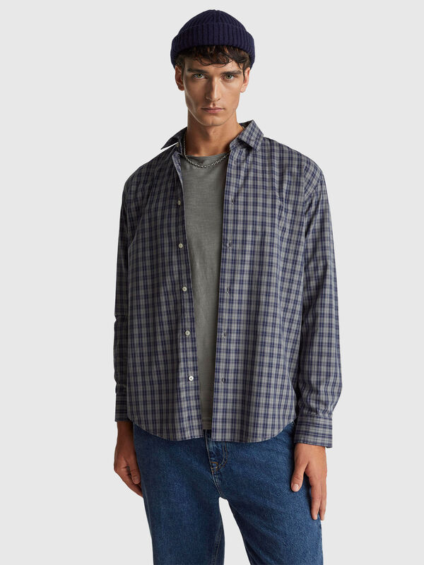 100% cotton check shirt Men