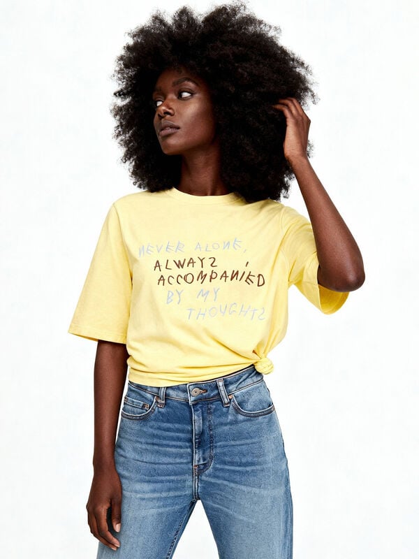 Yellow t-shirt with Coco Capitán print Women