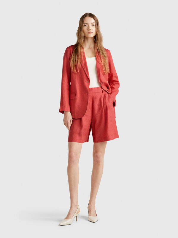 100% linen bermudas Women
