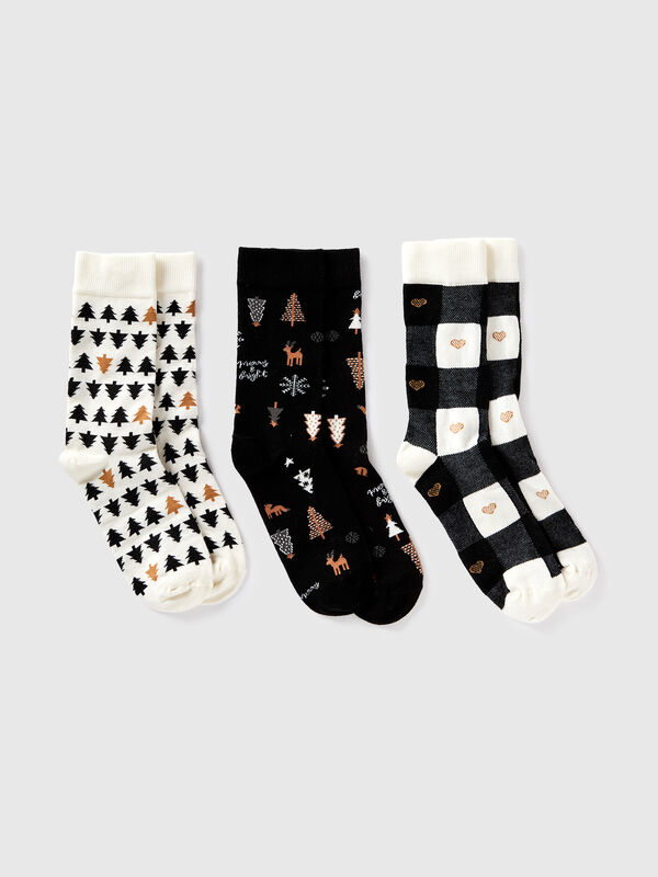 Three pairs of Christmas socks Women