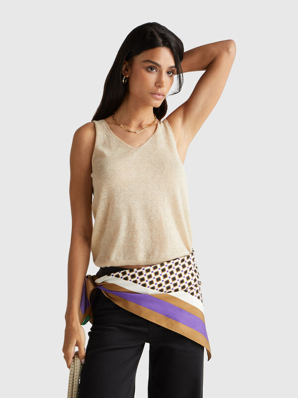 Reversible tank top in alpaca blend Reversible tank top in alpaca blend Women