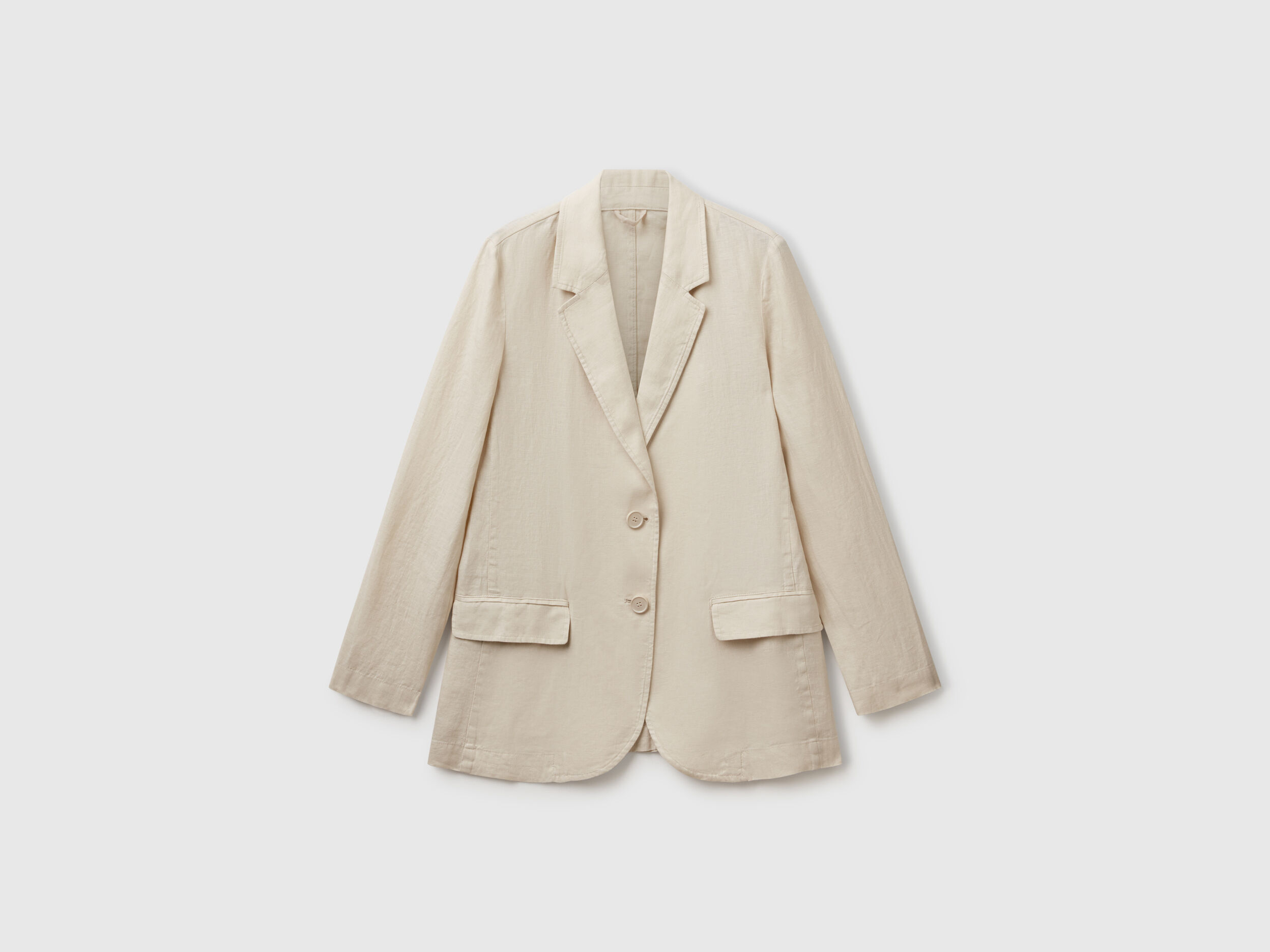 Blazer in pure linen - Beige | Benetton