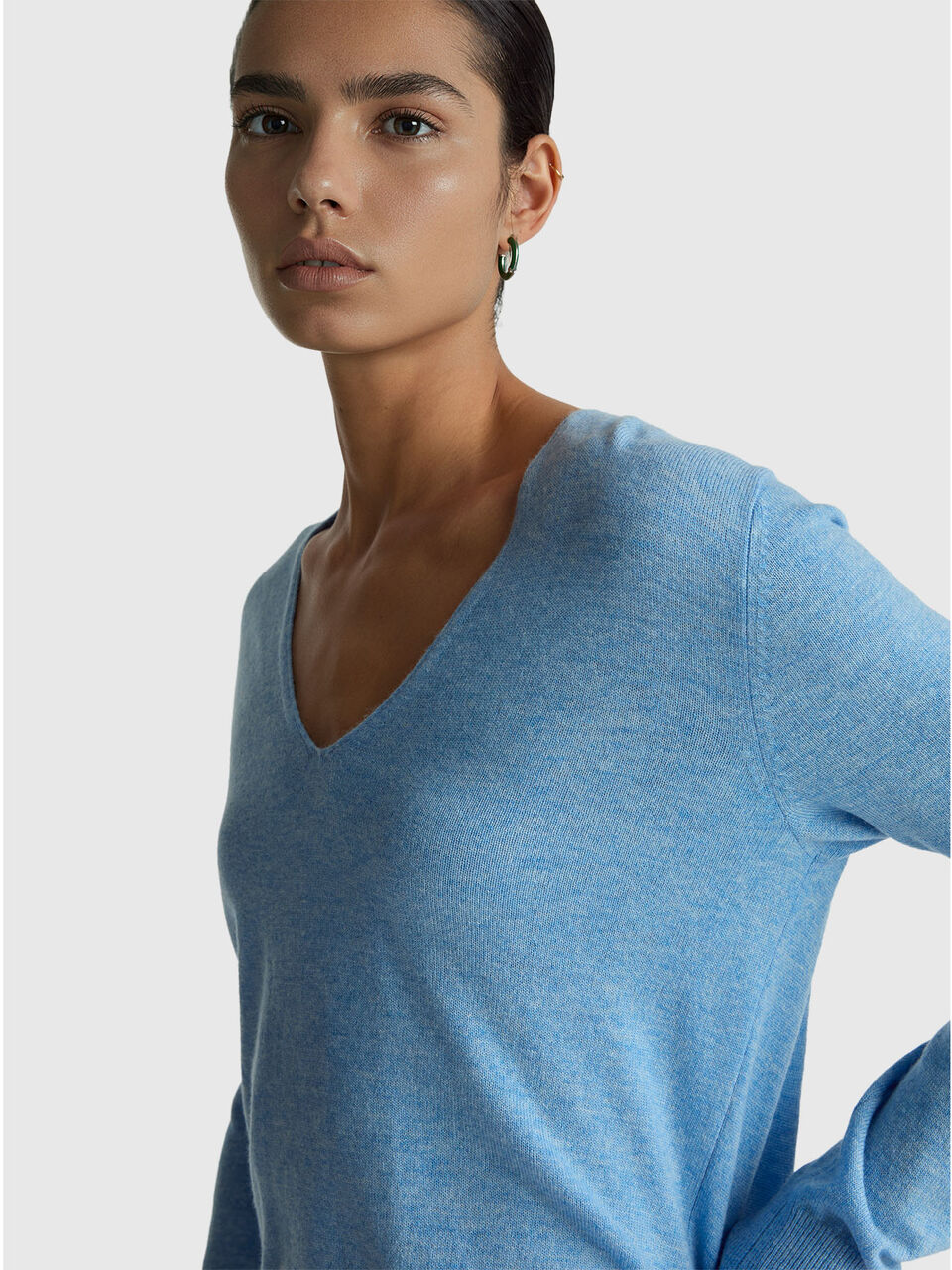 V NECK SWEATER L/S Women image number null