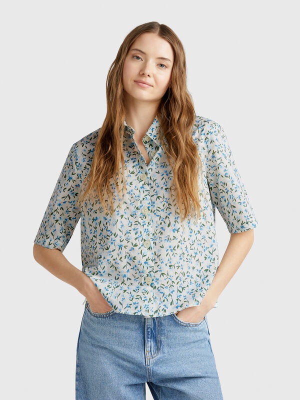 Patterned shirt in lightweight cotton Women