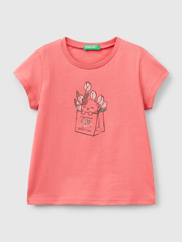 T-shirt in cotton with glitter Junior Girl