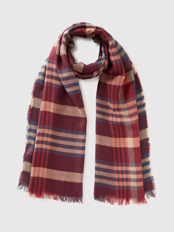 Jacquard check scarf Men