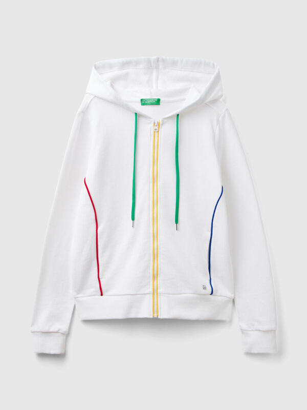 100% cotton sweatshirt with zip and hood Women