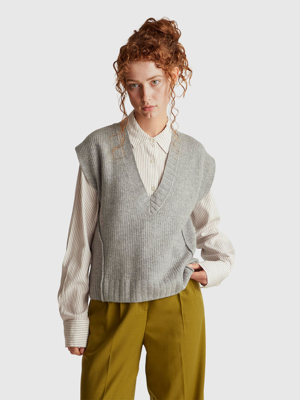 S/L V NECK SWEATER Women image number null