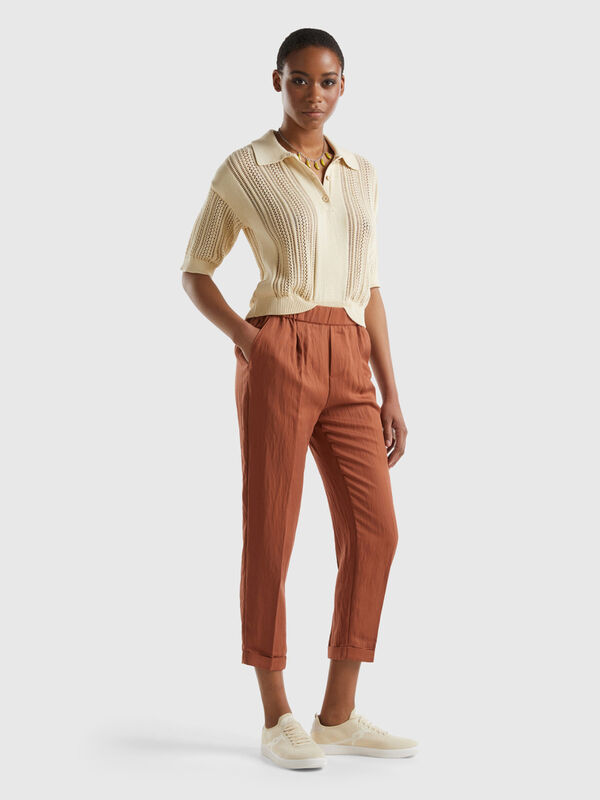 Cuffed trousers in sustainable viscose blend Women