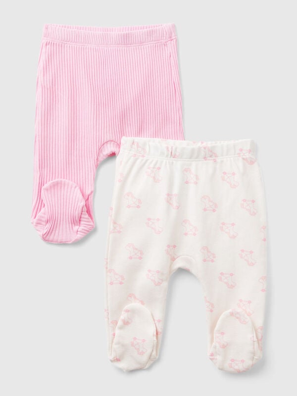 Two pairs of trousers in organic cotton New Born (0-18 months)