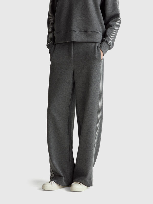 Wide trousers with side stripes Women